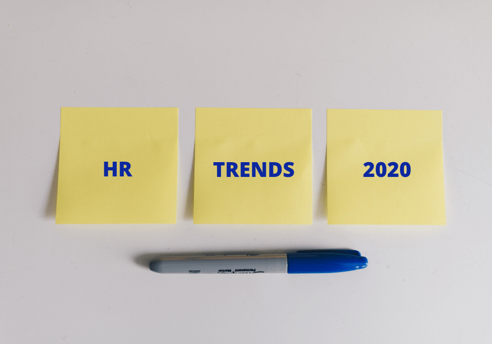 Hr trends 2020 on post-it and sharpie